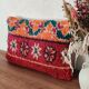 Moroccan red bohemian cushion