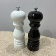Peugeot Paris salt and pepper mills, white and black lacquer, unused