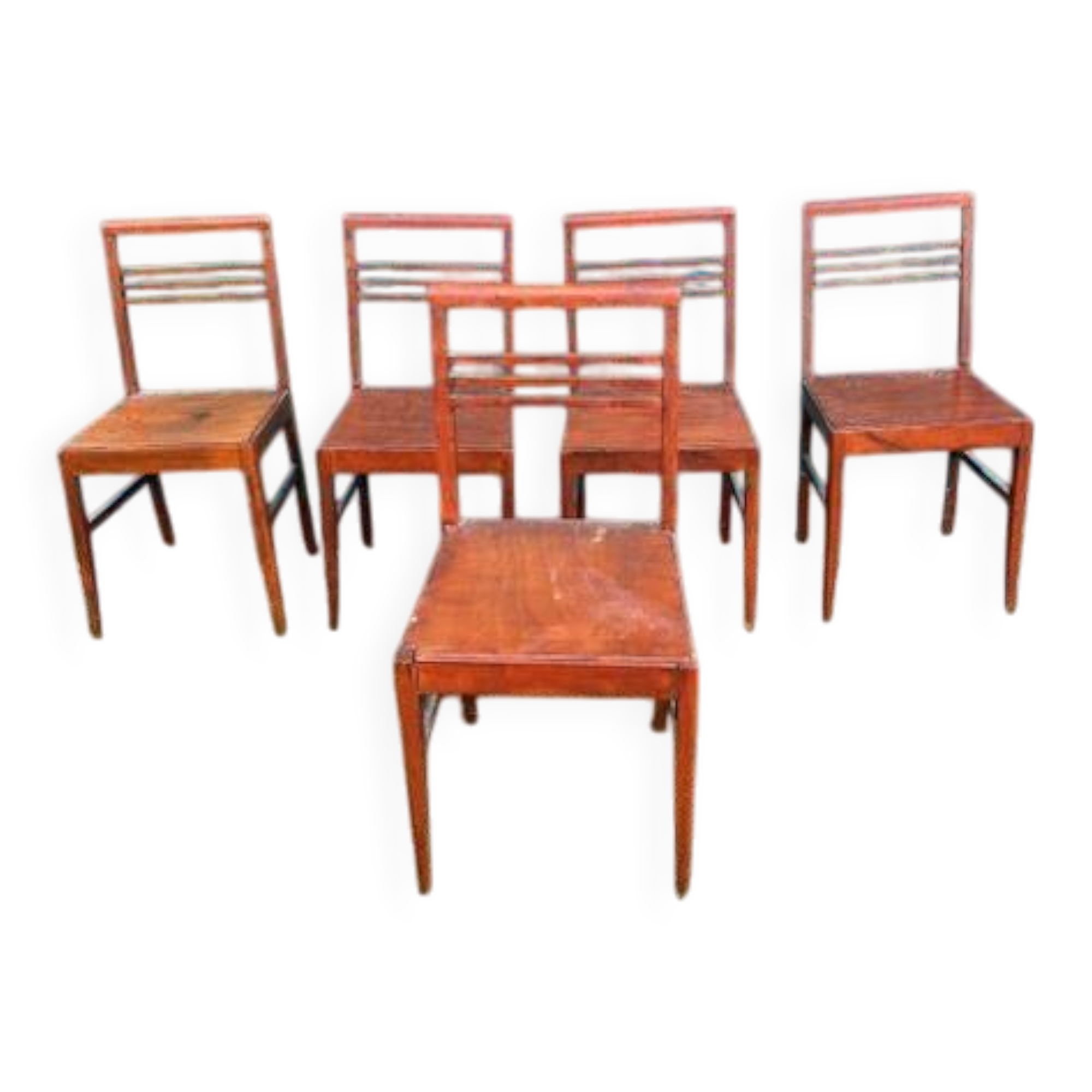 Set of 5 René Gabriel wooden chairs