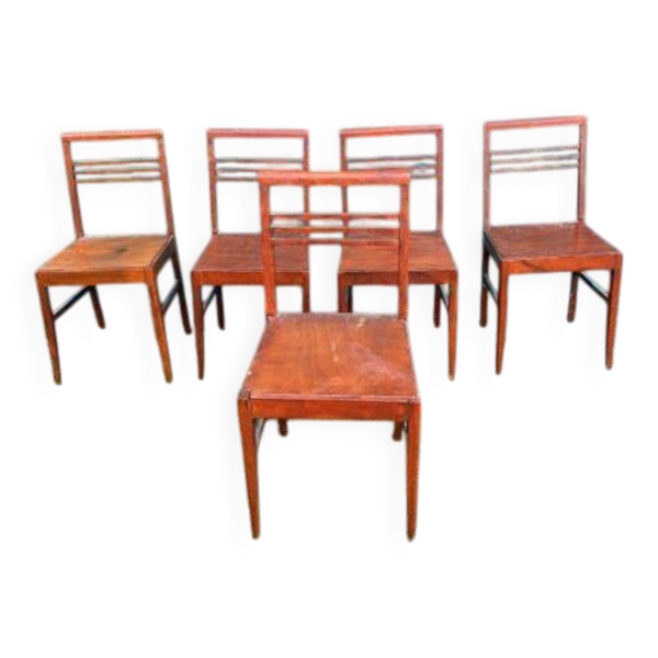 Série de 5 chaises René Gabriel en bois