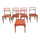 Set of 5 René Gabriel wooden chairs