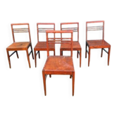 Set of 5 René Gabriel wooden chairs