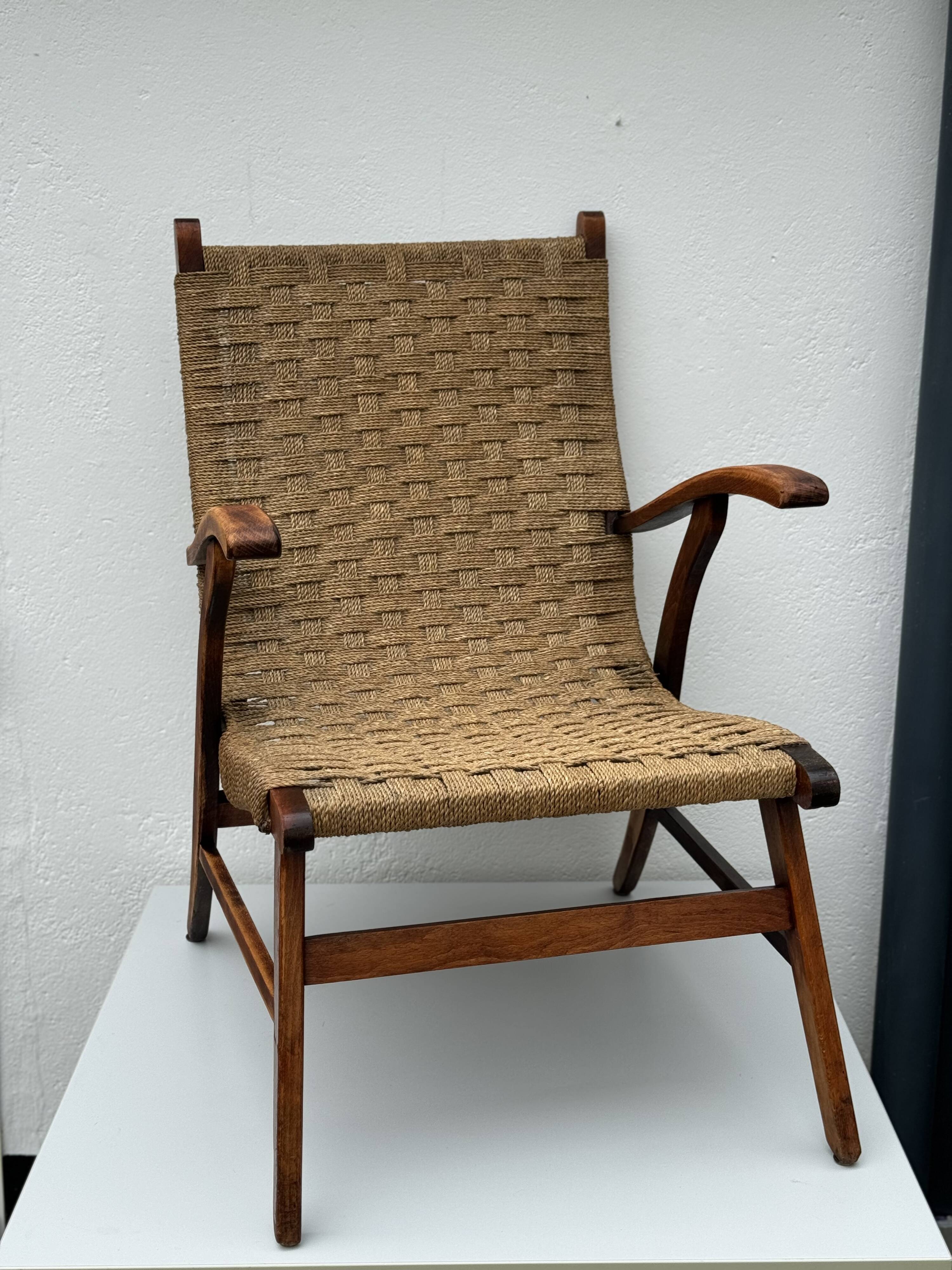 Vintage Bas van Pelt Rope Chair