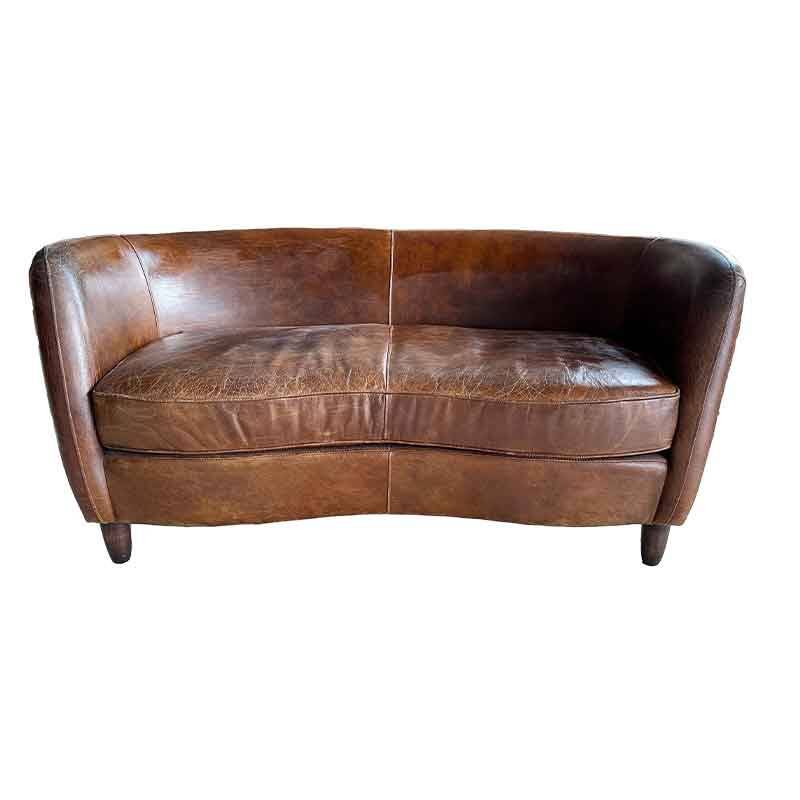 Brown leather sofa