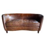 Brown leather sofa