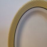 Oval plate ravier vintage salines France tiles chin yellow
