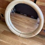 Large round rattan mirror 44cm