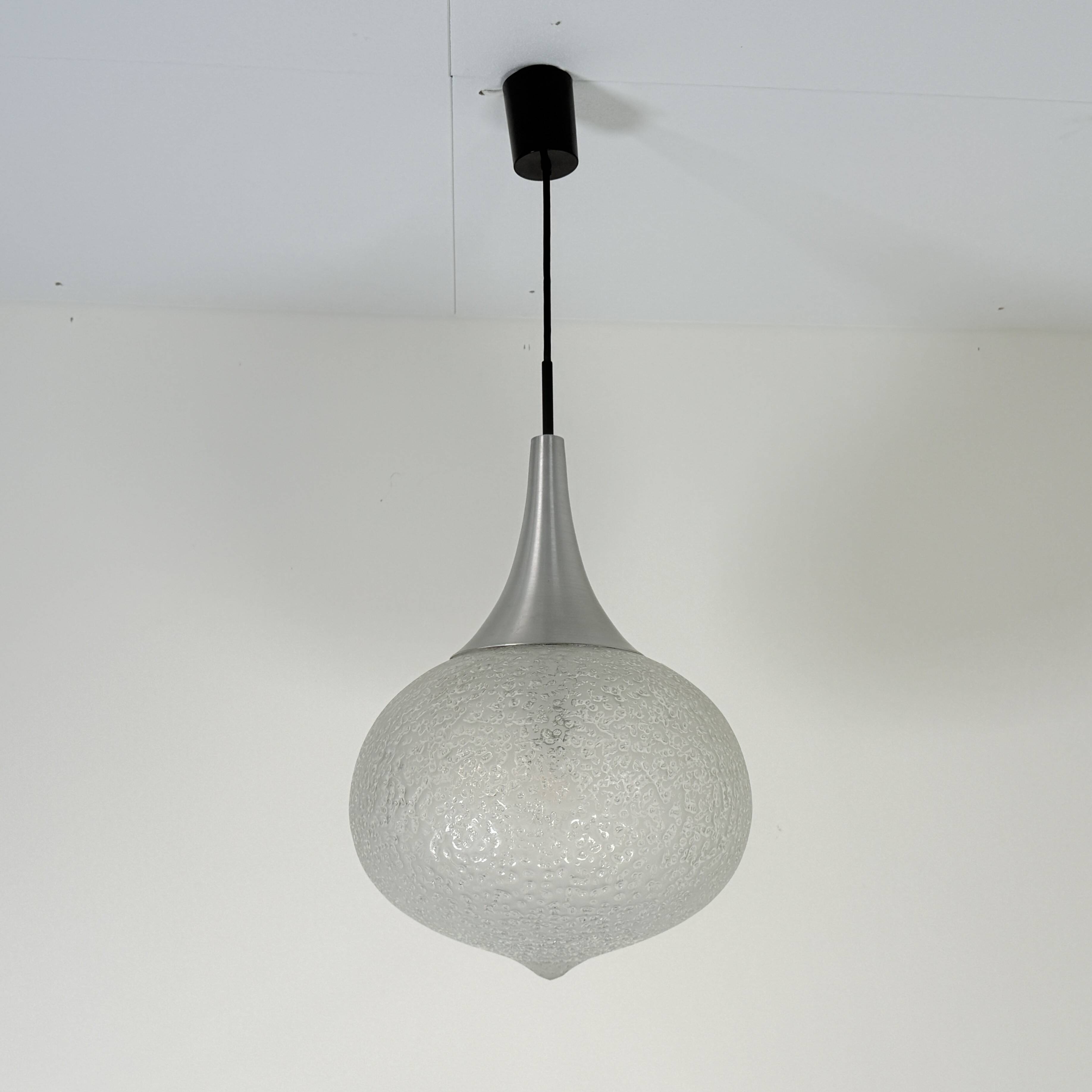 Vintage Iceglass Ceiling Lamp by Doria Leuchten