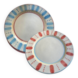 trio of mismatched handmade plates