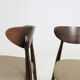 Set of 4 Modern Beech Wood Dining Chair, Herringbone yellow fabric