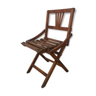 Children's folding chair in wooden slats
