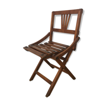 Children's folding chair in wooden slats