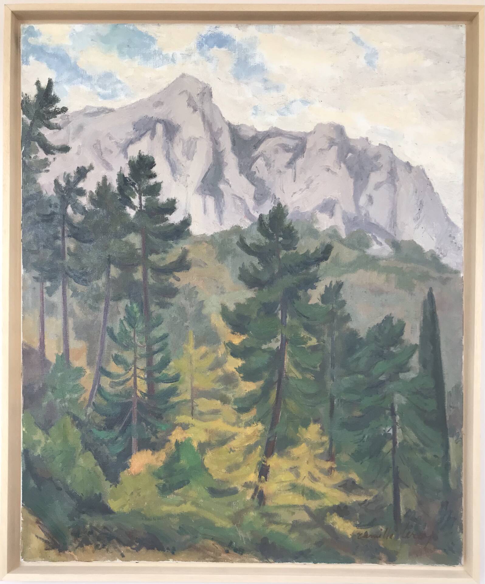 Oil on canvas by Camille Leroy 1905-1995. Alpes-Maritimes.
