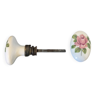 Pair of floral ceramic handles, vintage charm