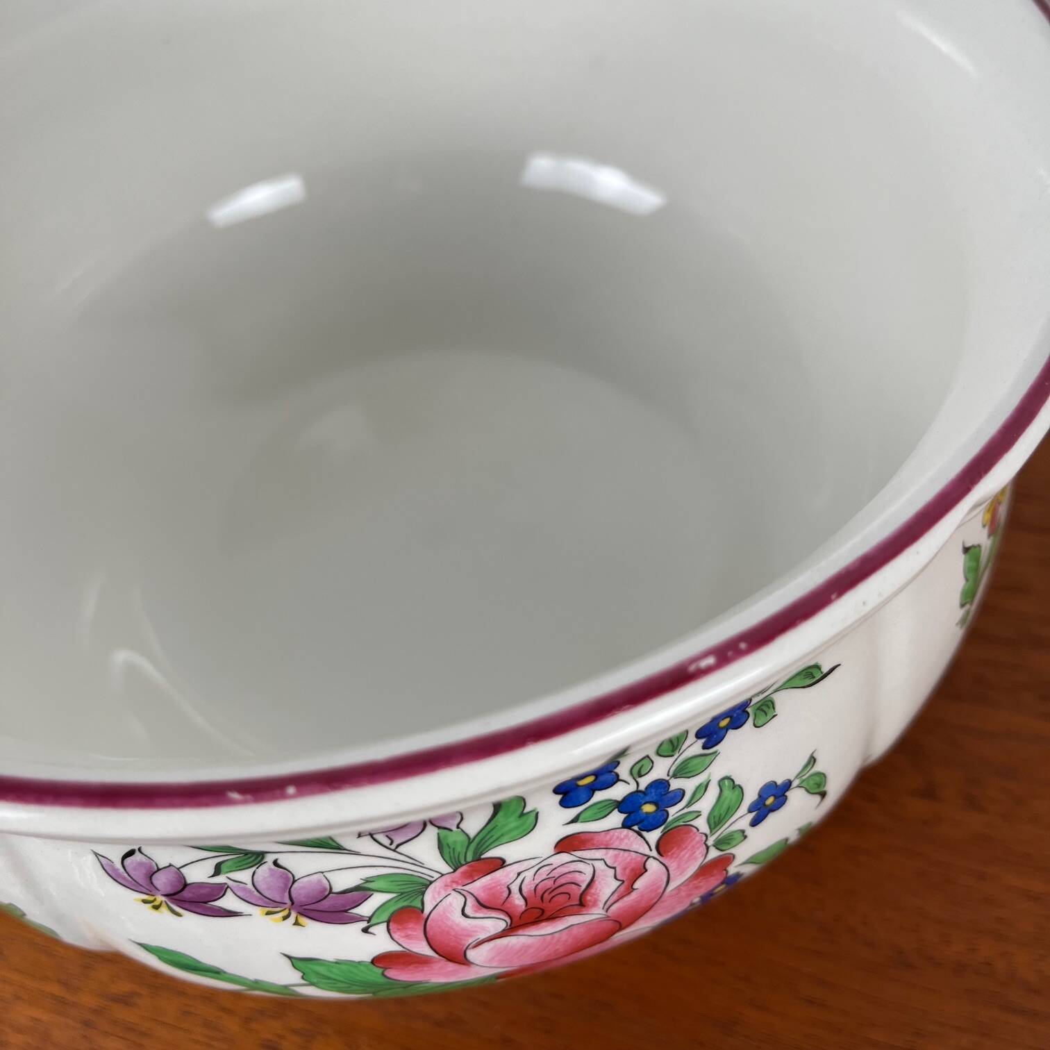 Serving dish/soup tureen with handle KG Lunéville, 1950, Réverbère model