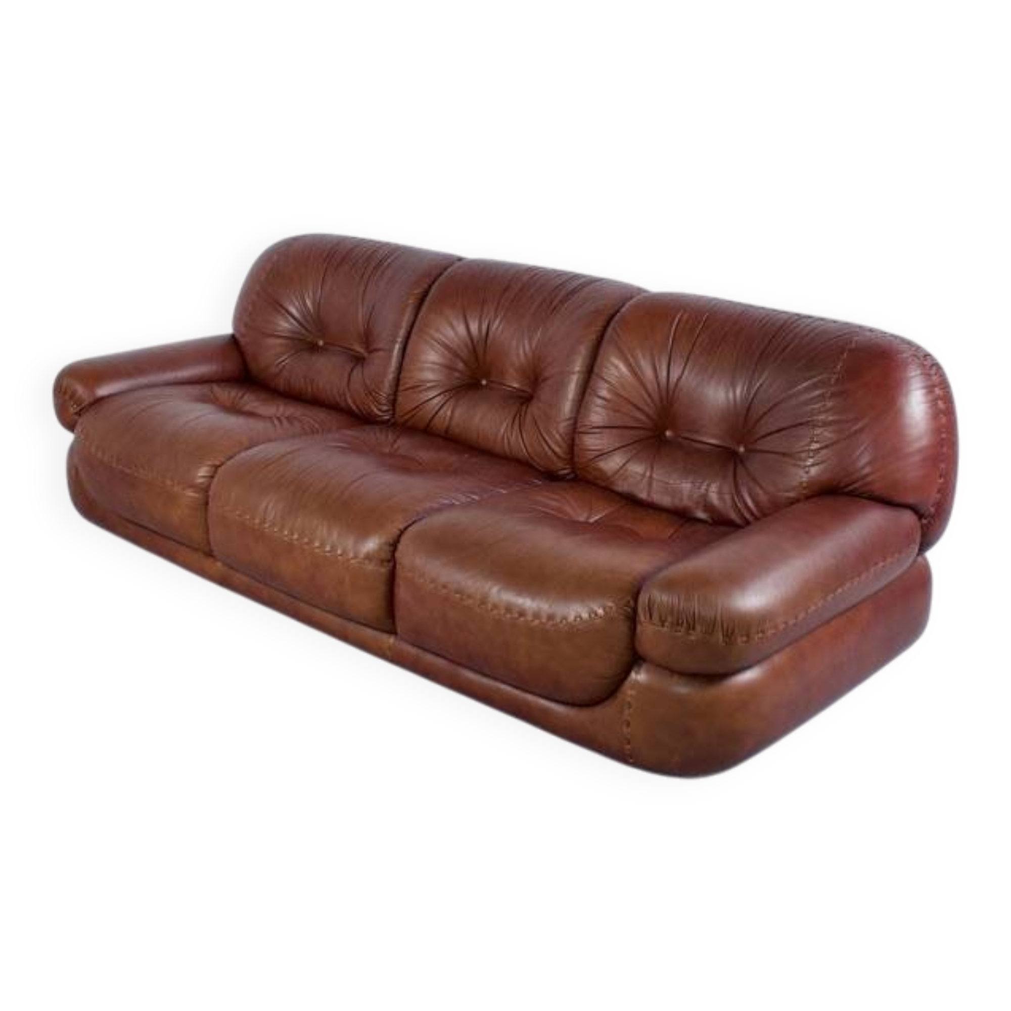 Canapé cuir Sapporo années 70, Mobil Girgi éditeur