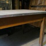 Long school table from the 50s with white top