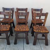 6 vintage brutalist chairs from the 1950s.