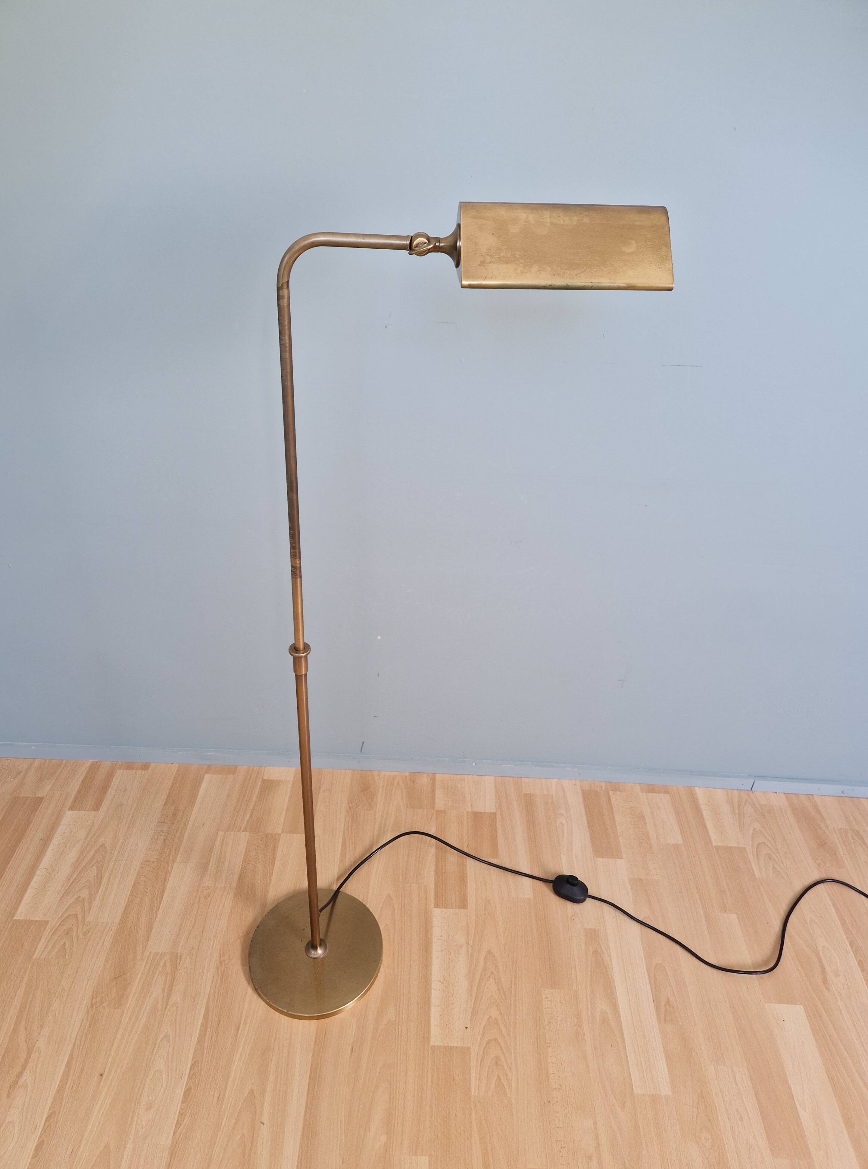 Brass floor lamp, Florian Schulz, Reiminterline, 1970