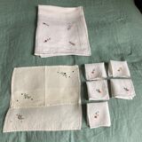 Vintage embroidered tea tablecloth