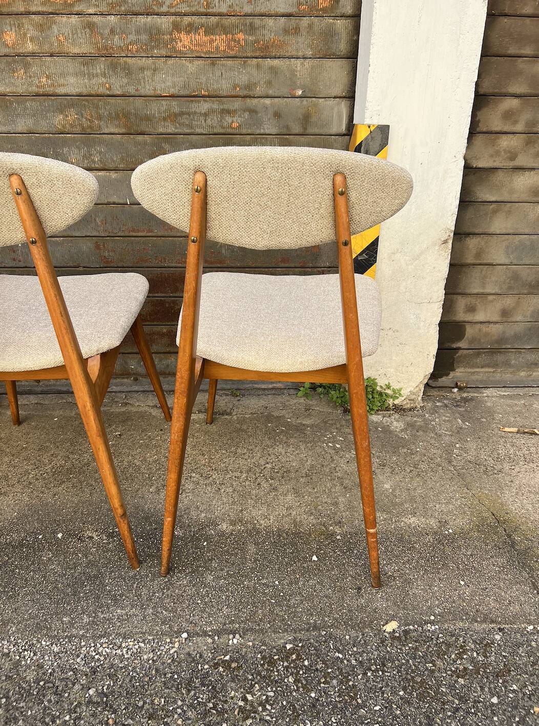 (Lot) Suite de 5 Chaises Pied Compas Restaurées