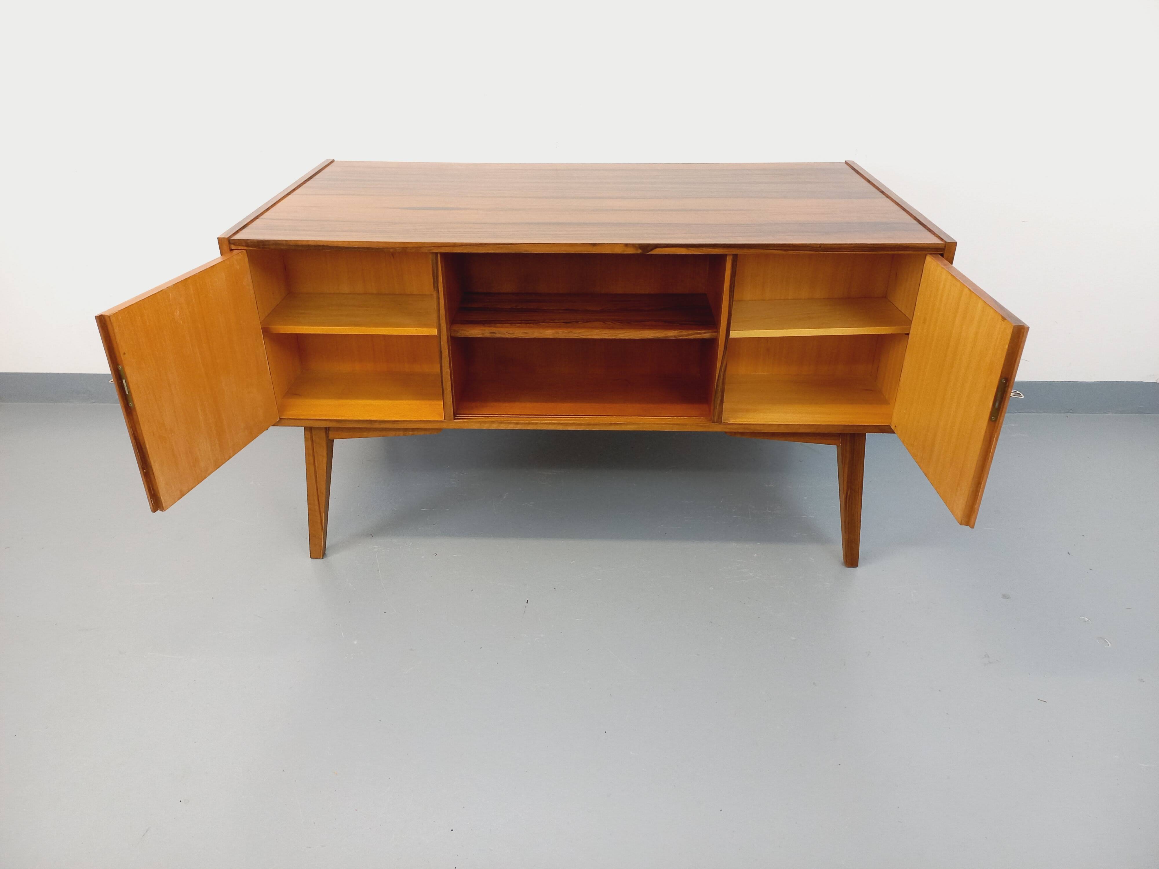 Double-sided executive desk in vintage Scandinavian style made of rosewood.
