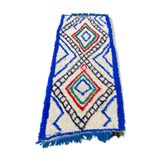 Azilal wool and handmade cotton berbere rug 100x210 cm