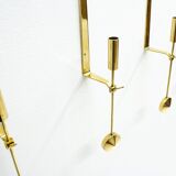 Group of 10 Swedish brass candle sconces by Pierre Forssell for Skultuna