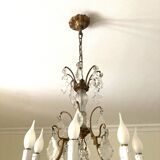 Bronze and crystal chandelier