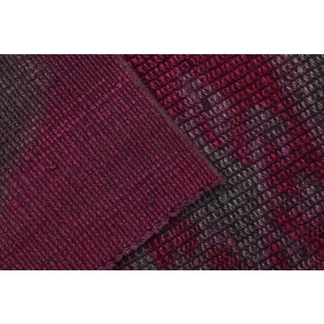 1970s Vintage Turkish Oushak Handmade Wool Cotton Purple Runner Rug 86x261