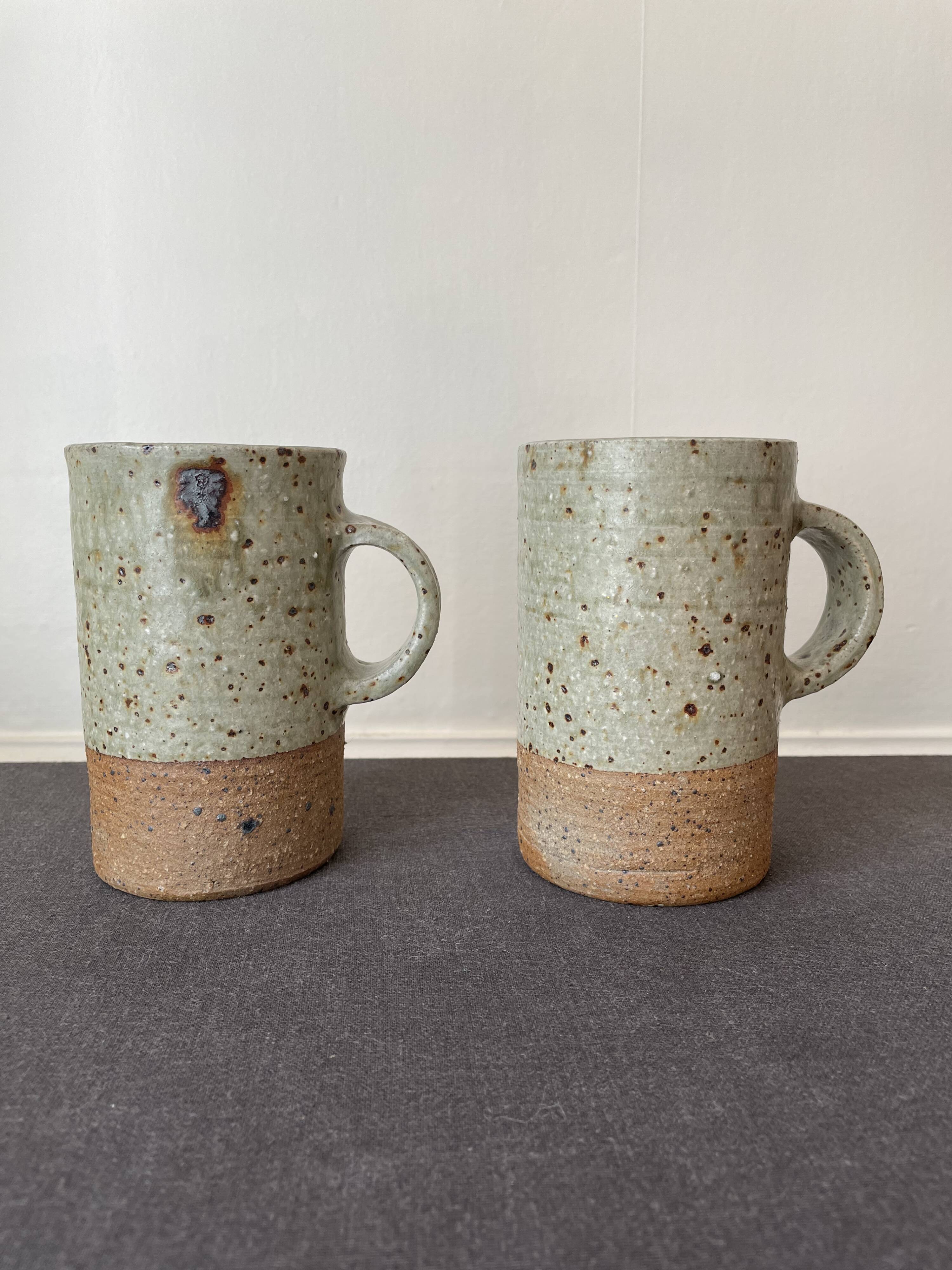 Pyrite stoneware mugs