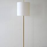 Vintage Scandinavian Brass and Fabric Floor Lamp