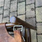Tabouret safari en cuir, années 1960