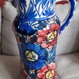 Large vintage vase with floral decoration