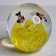 Set of two sulphides, glass paperweight with fish decorations
