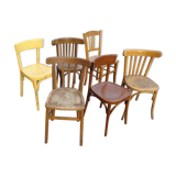 6 mismatched bistro chairs