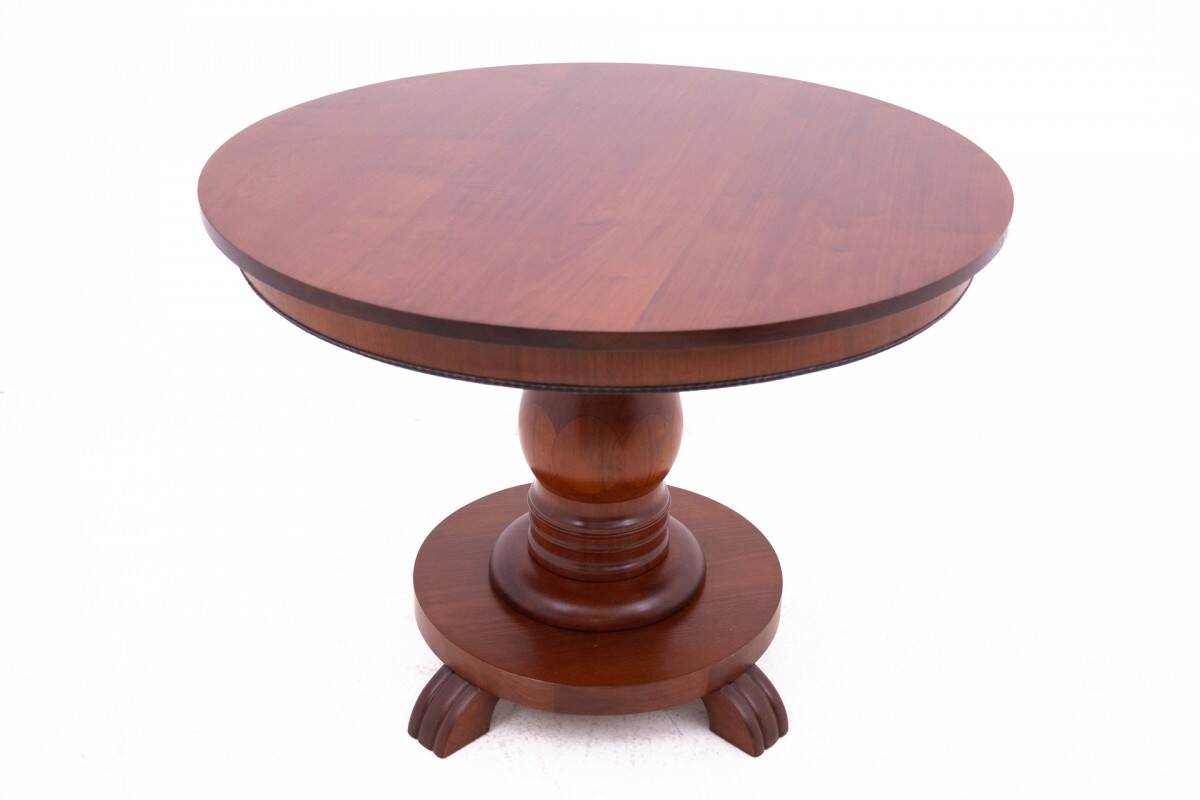 Antique round-top table from Northern Europe, around 1900. After renovation.