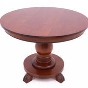Antique round-top table from Northern Europe, around 1900. After renovation.