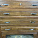 Chest of drawers Art Deco period beech tinted and veined marble