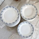 6 assiettes creuses en terre de fer Sarreguemines U&C modèle Luchon