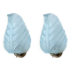 Set of 2 Wall Light Blu colour Murano Glass Leave by Barovier e Toso, 1950s