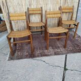 Lot 4 straw chairs by Pierre Gautier-Delaye, weekend model