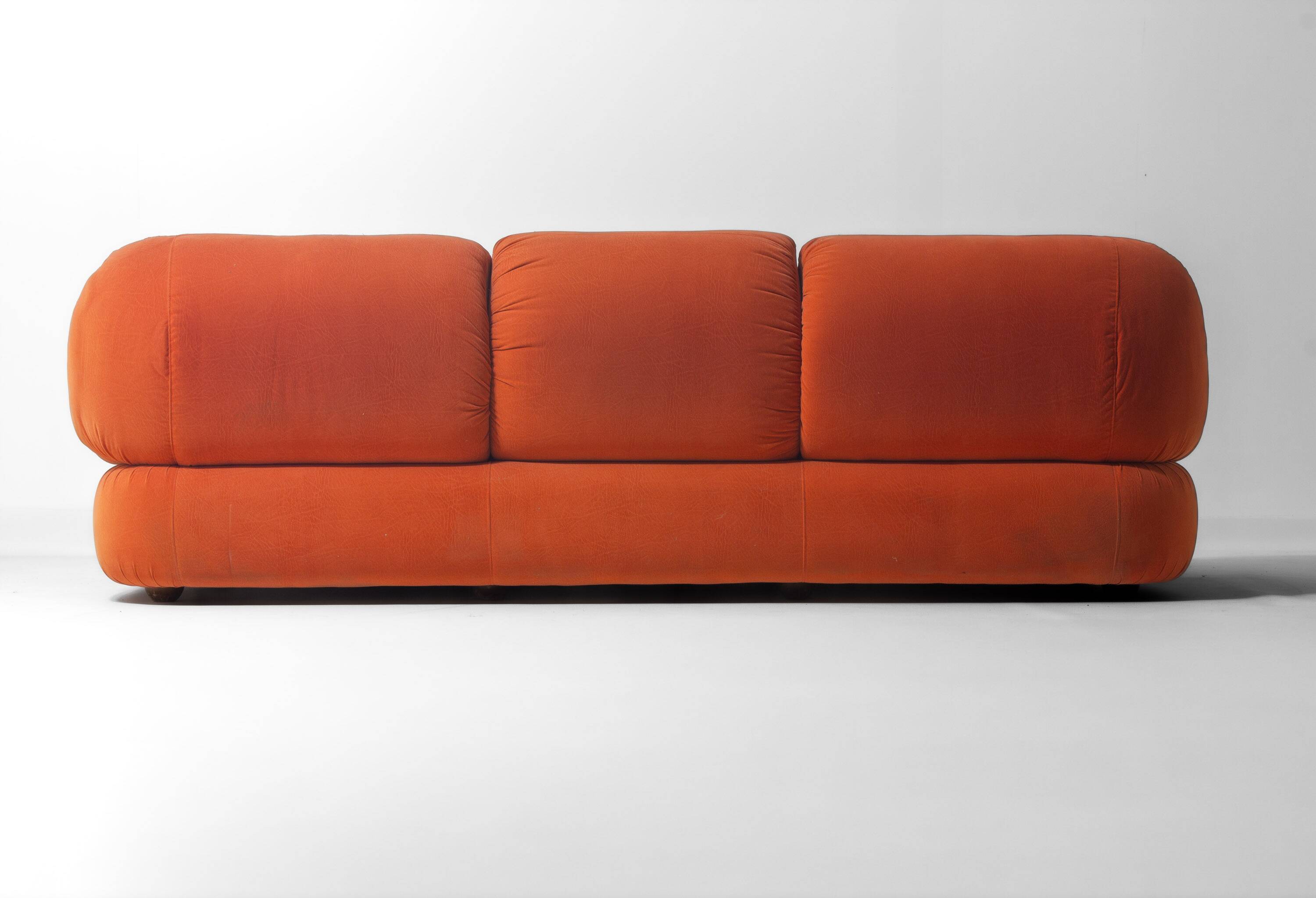 Vintage 'Sapporo' 3-seater sofa in suede by Mobil Girgi, 1970s