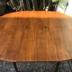 Ancienne table à manger scandinave en bois de teck et pieds compas avec rallonges vintage
