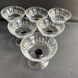 6 Colored cut crystal bowls – Val Saint Lambert
