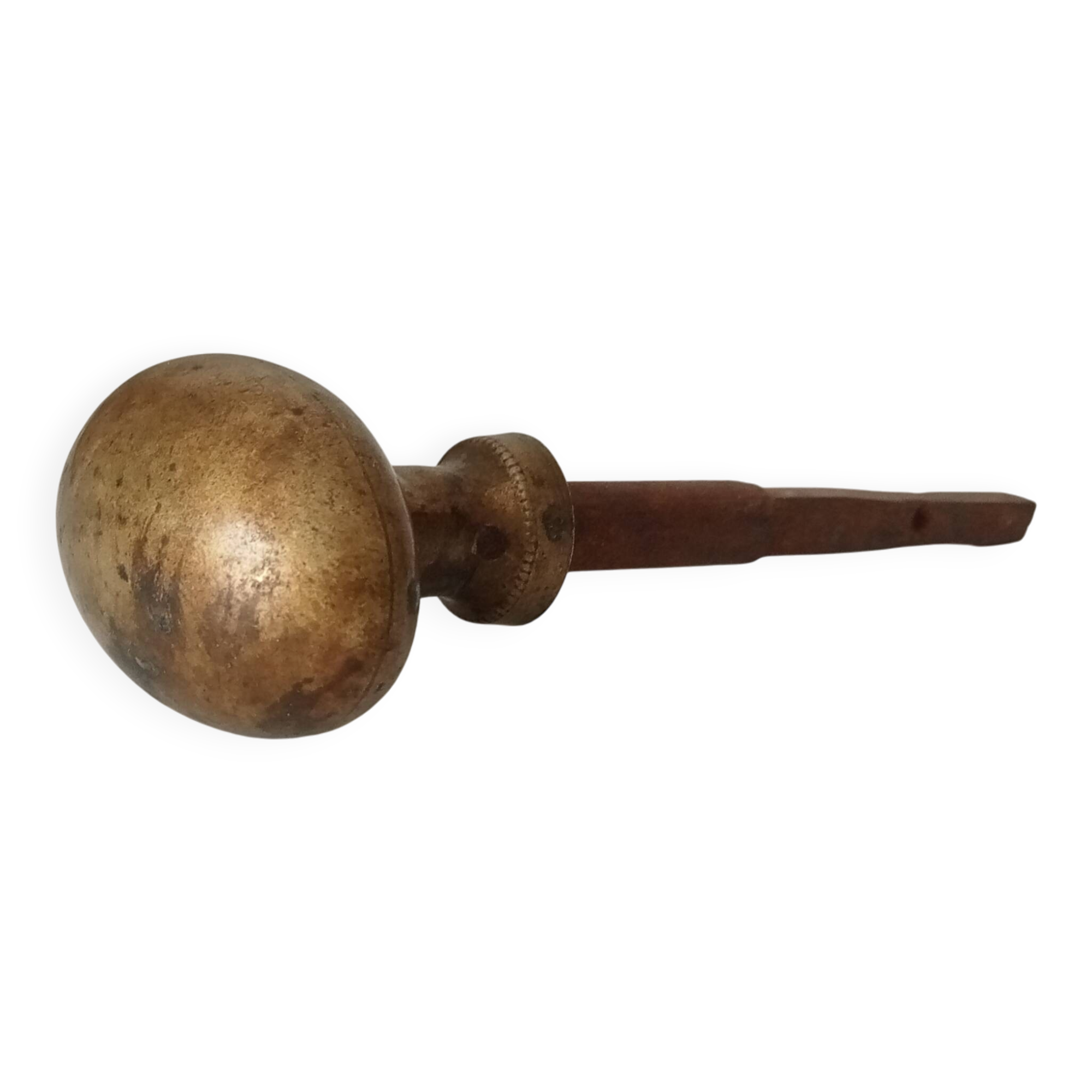 Antique olive door handle from the 19th century.