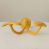 Vintage double coat rack in solid brass