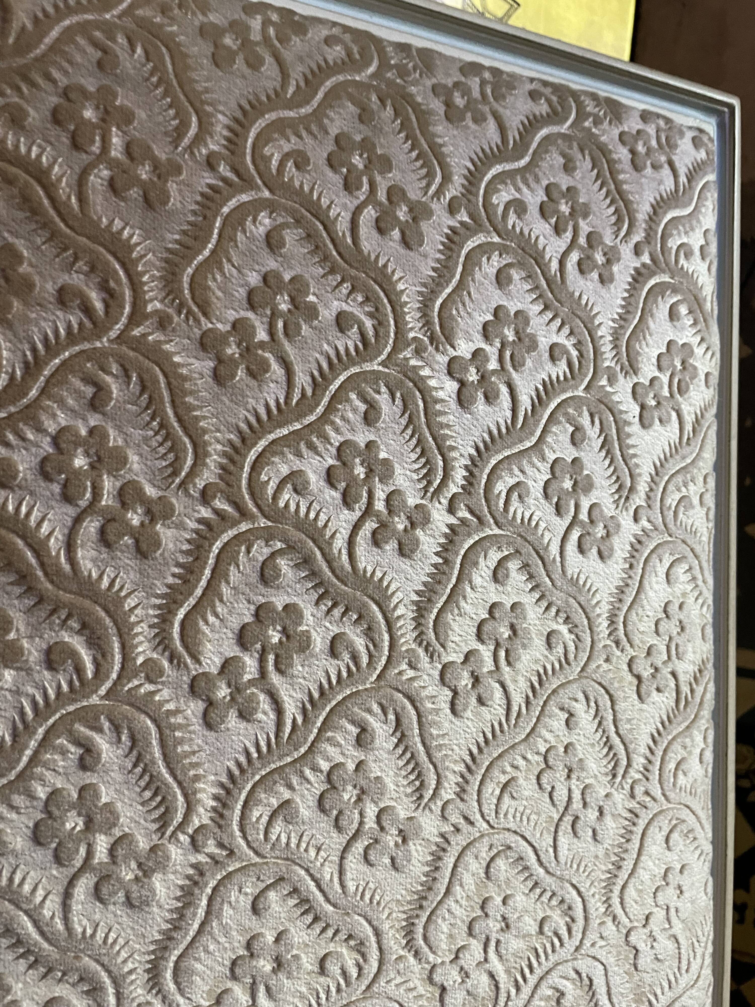 Suite of 6 Louis XVI style chairs in embossed velvet