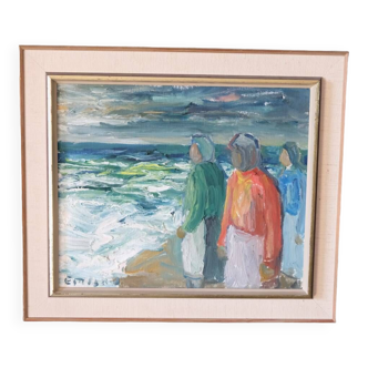 Einar Emland, Swedish Modern Painting, 1960s, Oil on Canvas, Framed