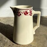 Large pitcher Badonviller red flowers